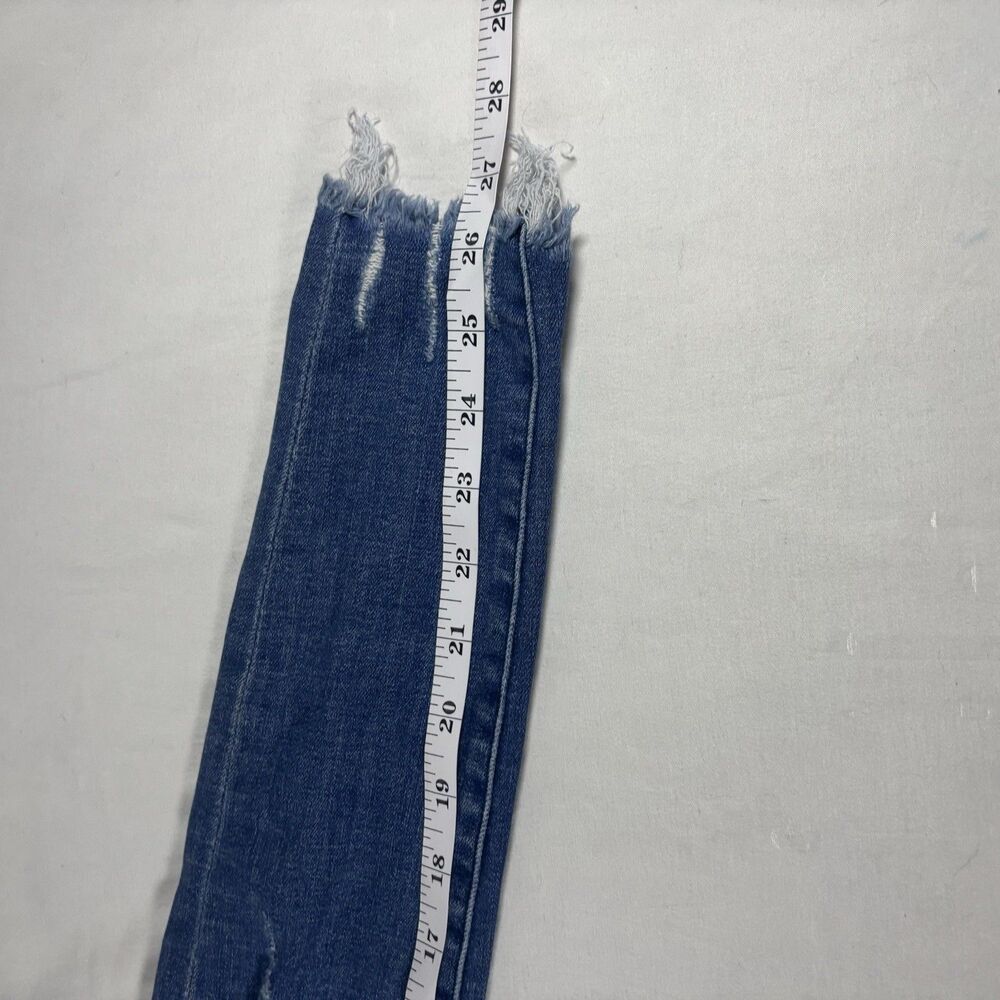 Express Skinny High Rise Jeans Size 00R Distressed Ripped Blue - Picture 6 of 6